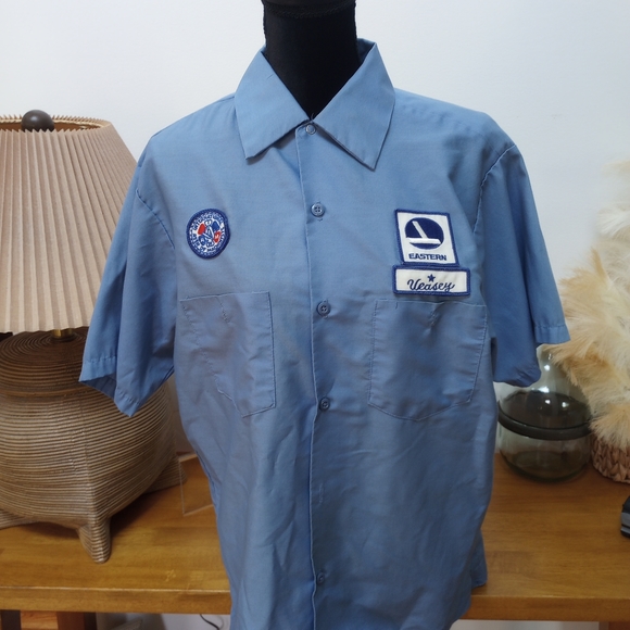 ✈️ Eastern Airlines Vintage Mechanic Uniform Shirt Small - Picture 1 of 15